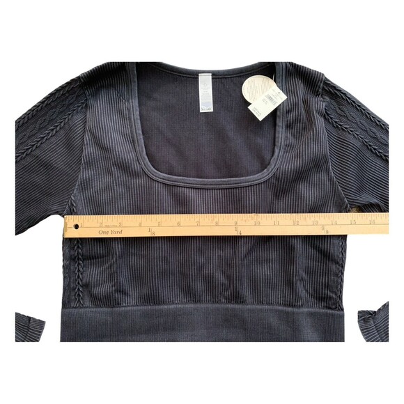 New! OFFLINE By Aerie Big Chill Seamless Square Neck Cropped Top Black Sz XL - Picture 11 of 15